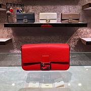 Fendi Baguette red full grain leather bag 32cm - 5