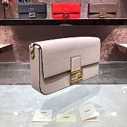 Fendi Baguette white full grain leather bag 32cm - 4