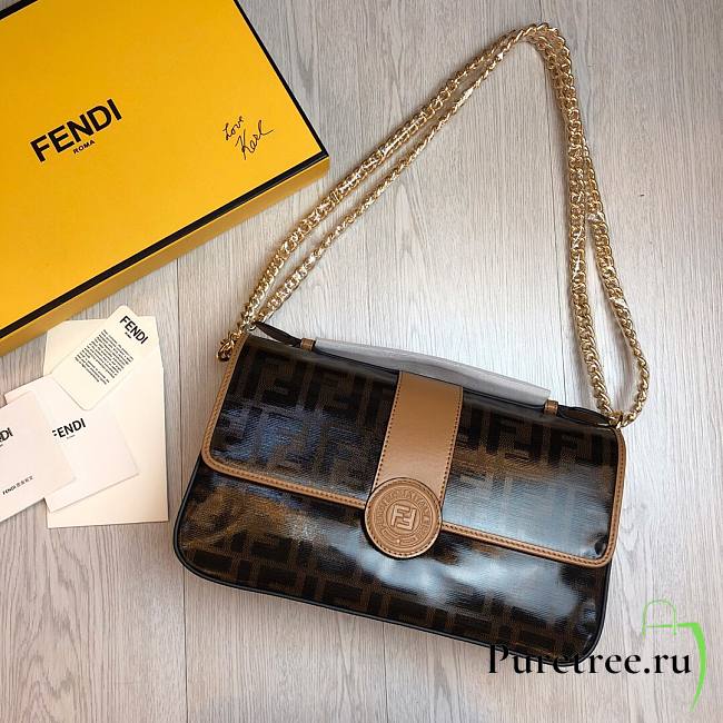 Fendi Baguette brown vintage chain bag 28cm - 1
