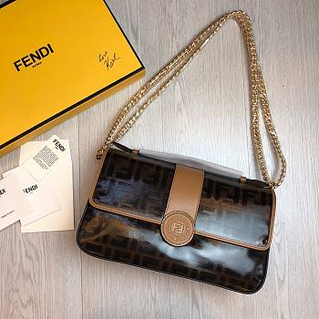 Fendi Baguette brown vintage chain bag 28cm