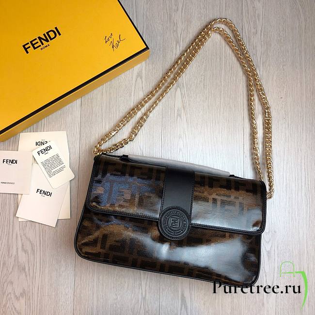 Fendi Baguette black vintage chain bag 28cm - 1