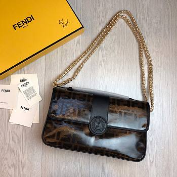 Fendi Baguette black vintage chain bag 28cm