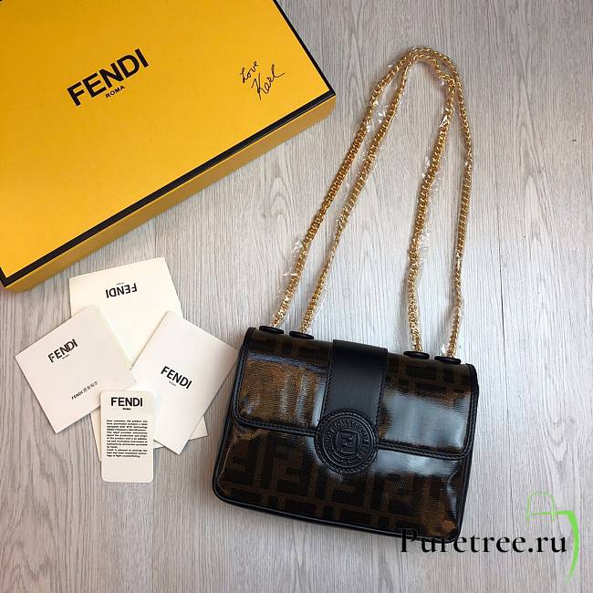 Fendi Baguette black vintage chain bag 19cm - 1
