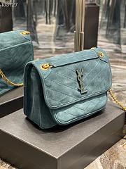 YSL Niki Medium In Suede Deep Green |  6331581 - 6