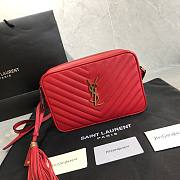 YSL LOU CAMERA BAG IN LEATHER RED GOLDEN 23CM | 520534 - 4