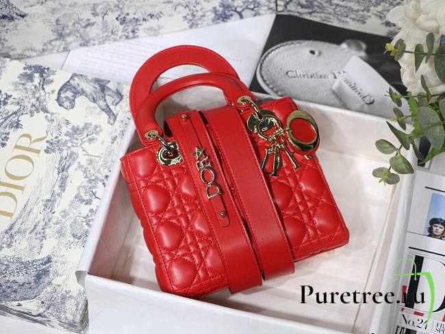 Dior Lady My AbcDior Lambskin Bag Red | M0538 - 1