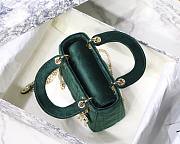 Dior Lady Mini Velvet 17cm Green - 5