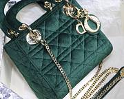Dior Lady Mini Velvet 17cm Green - 3