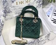 Dior Lady Mini Velvet 17cm Green - 2