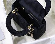 Dior Lady Mini Velvet 17cm Black - 6