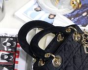 Dior Lady Mini Velvet 17cm Black - 5