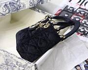 Dior Lady Mini Velvet 17cm Black - 4