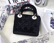 Dior Lady Mini Velvet 17cm Black - 2