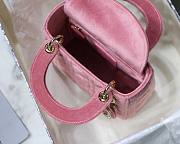 Dior Lady Mini Velvet 17cm Pink - 6