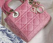 Dior Lady Mini Velvet 17cm Pink - 2
