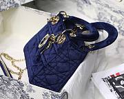 Dior Lady Mini Velvet 17cm Deep Blue - 3