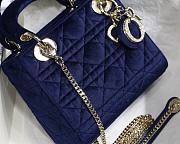 Dior Lady Mini Velvet 17cm Deep Blue - 2