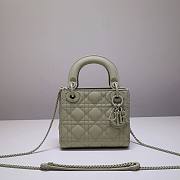 Dior Lady Mini Lambskin Bag Sage Green 17cm | M0538 - 1