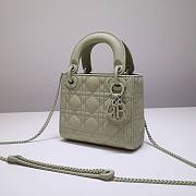 Dior Lady Mini Lambskin Bag Sage Green 17cm | M0538 - 6