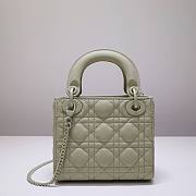 Dior Lady Mini Lambskin Bag Sage Green 17cm | M0538 - 5