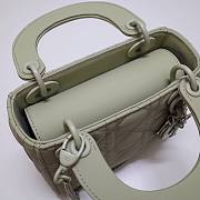 Dior Lady Mini Lambskin Bag Sage Green 17cm | M0538 - 4