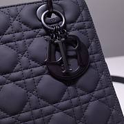 Dior Lady Black Ultramatte Cannage Calfskin 24cm | M0565 - 6