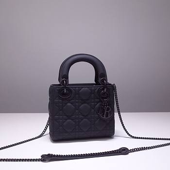 Dior Mini Lady Black Ultramatte Cannage Calfskin | M0505