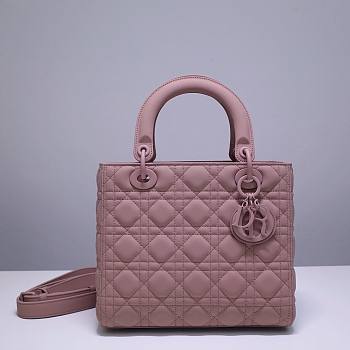 Dior Lady Blush Ultramatte Cannage Calfskin Pink 24cm | M0565