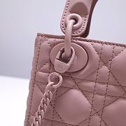 Dior Mini Lady Ultramatte Cannage Calfskin 17cm Pink | M0505 - 5