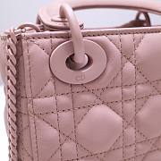 Dior Mini Lady Ultramatte Cannage Calfskin 17cm Pink | M0505 - 6
