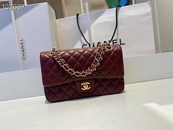 Chanel Classic Double Flap Bag Lambskin Golden Red | A01112