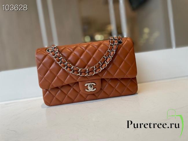 Chanel Classic Double Flap Bag Lambskin Metal Brown | A01112 - 1