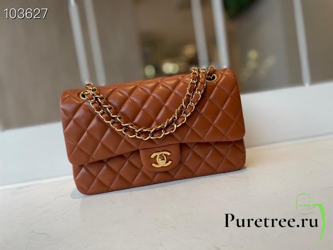 Chanel Classic Double Flap Bag Lambskin Golden Brown | A01112 - 1