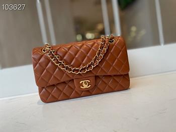 Chanel Classic Double Flap Bag Lambskin Golden Brown | A01112