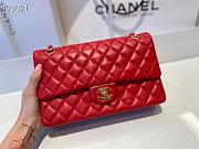 Chanel Classic Double Flap Bag Lambskin Golden Bright Red | A01112 - 4