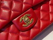 Chanel Classic Double Flap Bag Lambskin Golden Bright Red | A01112 - 6