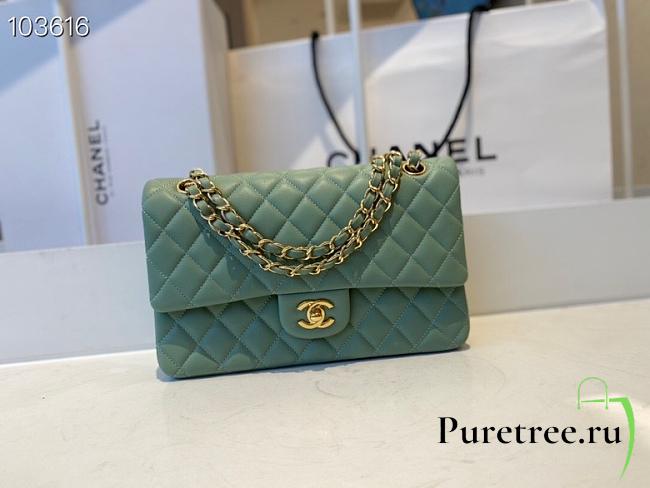Chanel Classic Double Flap Bag Lambskin Golden Bright Blue | A01112 - 1