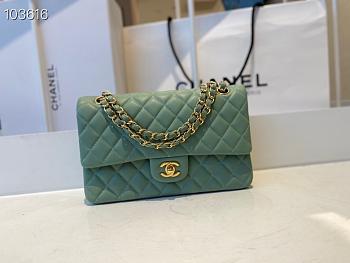 Chanel Classic Double Flap Bag Lambskin Golden Bright Blue | A01112