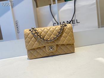 Chanel Classic Double Flap Bag Lambskin Metal Beige | A01112
