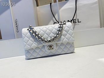 Chanel Classic Double Flap Bag Lambskin Metal White | A01112
