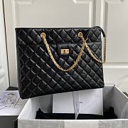 Chanel leather golden tote shopping bag black | AS6611 - 2