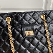 Chanel leather golden tote shopping bag black | AS6611 - 4