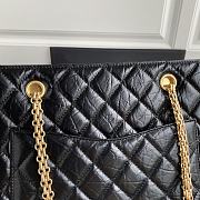 Chanel leather golden tote shopping bag black | AS6611 - 5