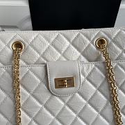 Chanel leather golden tote shopping bag white | AS6611 - 4