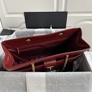 Chanel leather golden tote shopping bag red | AS6611 - 2