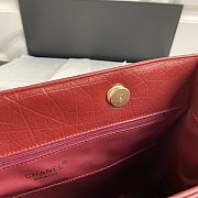Chanel leather golden tote shopping bag red | AS6611 - 3