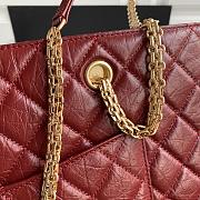Chanel leather golden tote shopping bag red | AS6611 - 5