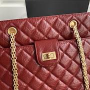 Chanel leather golden tote shopping bag red | AS6611 - 6