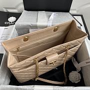 Chanel leather golden tote shopping bag beige | AS6611 - 3