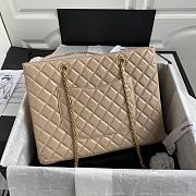 Chanel leather golden tote shopping bag beige | AS6611 - 4